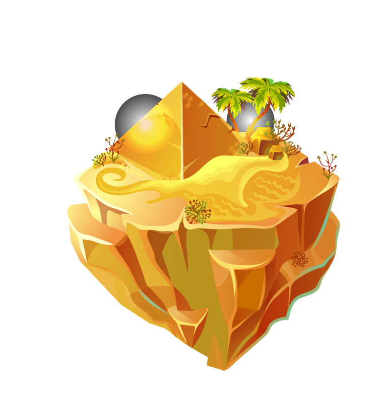 isometric game islands collection featuring a golden pyramid and tropical landscape for adventures