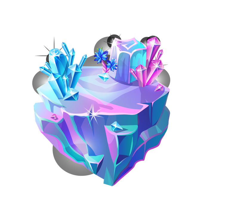 isometric game islands collection with vibrant crystals and colorful terrain features