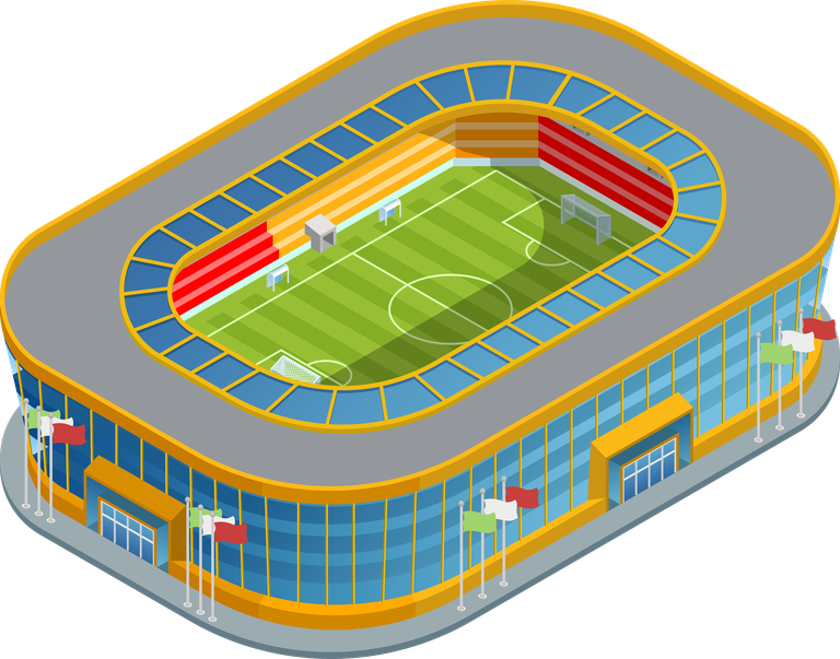 isometric baseball field football stadium illustration