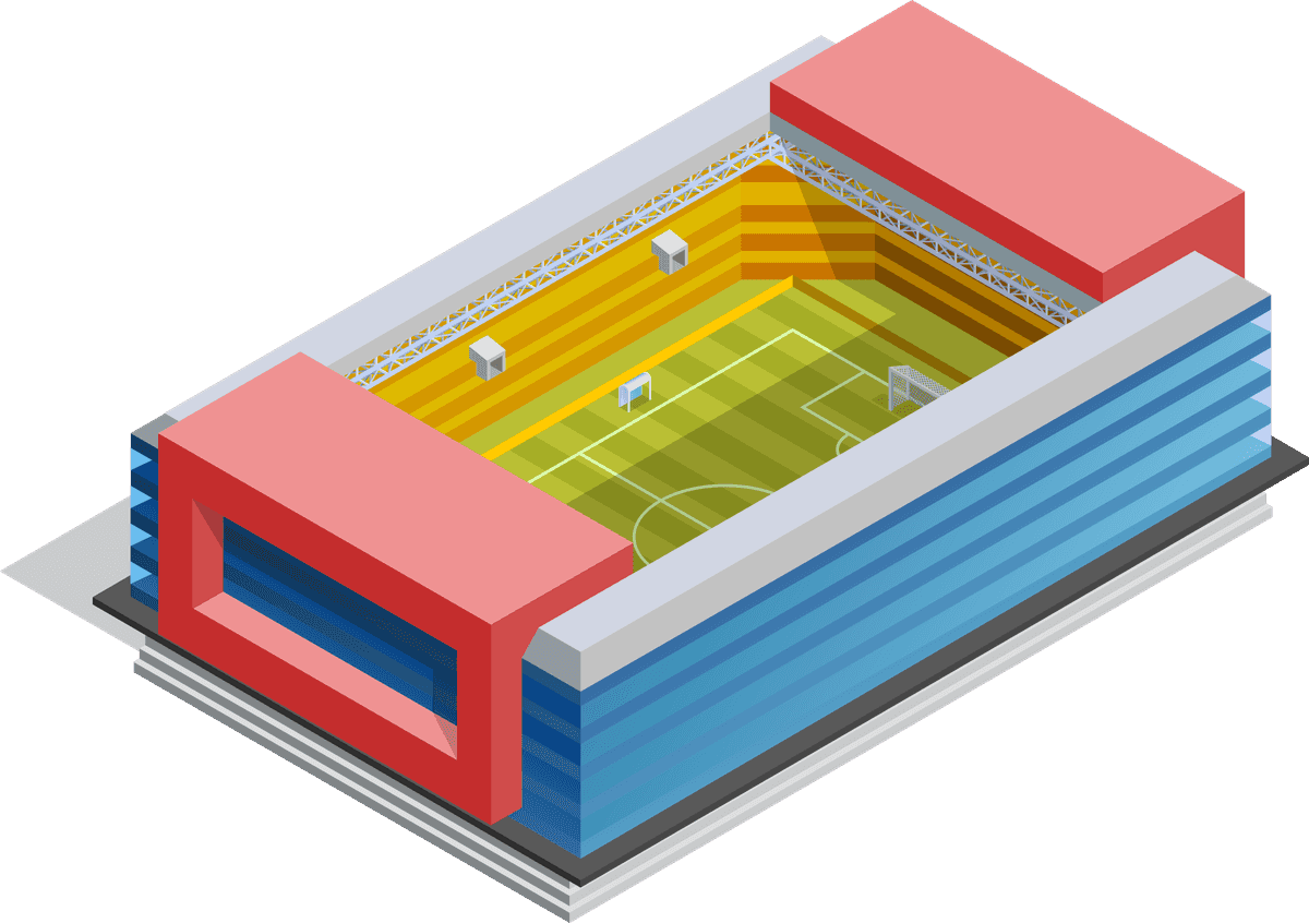 isometric baseball field football stadium illustration