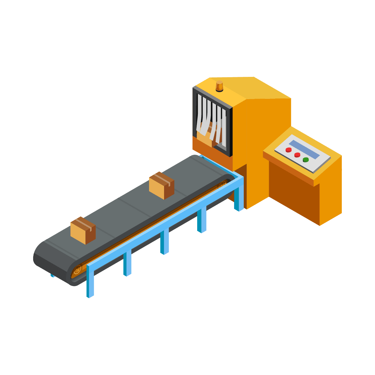 isometric industrial robot assembly machinery