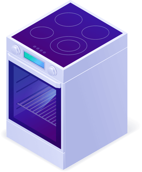isometric kitchen appliances electric home tech