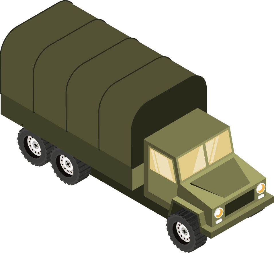 isometric military equipment and vehicle 