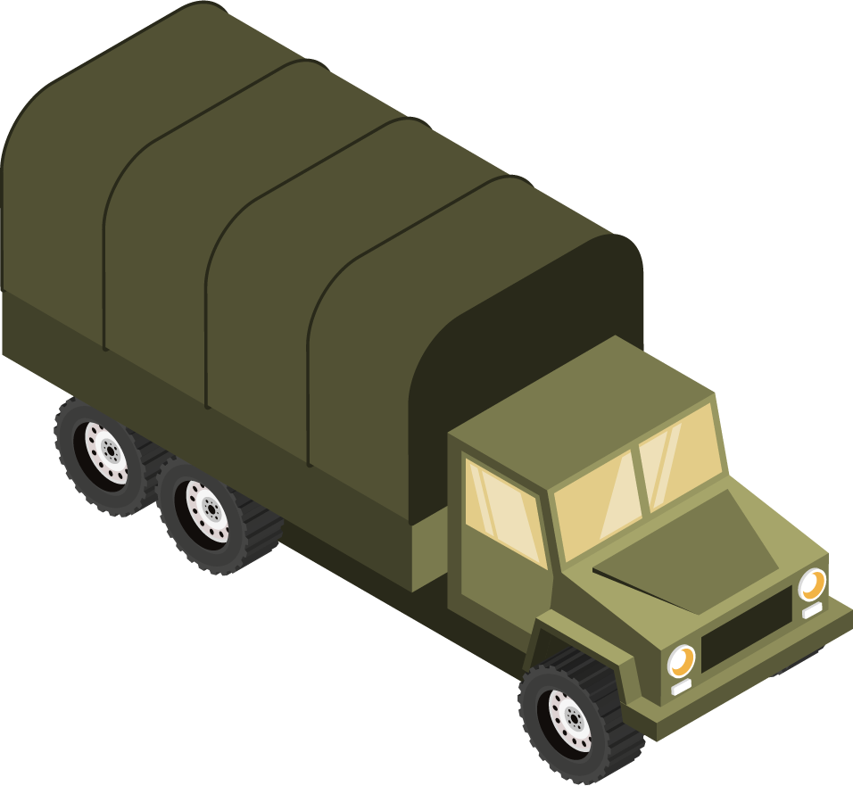 isometric military equipment and vehicle for tactical operations and logistics management