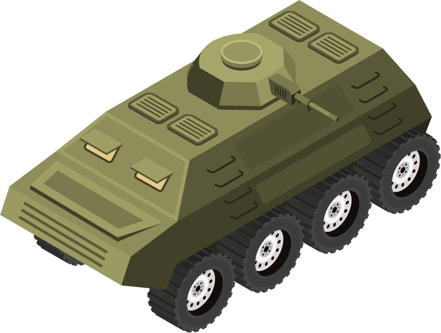 isometric military equipment and vehicle 