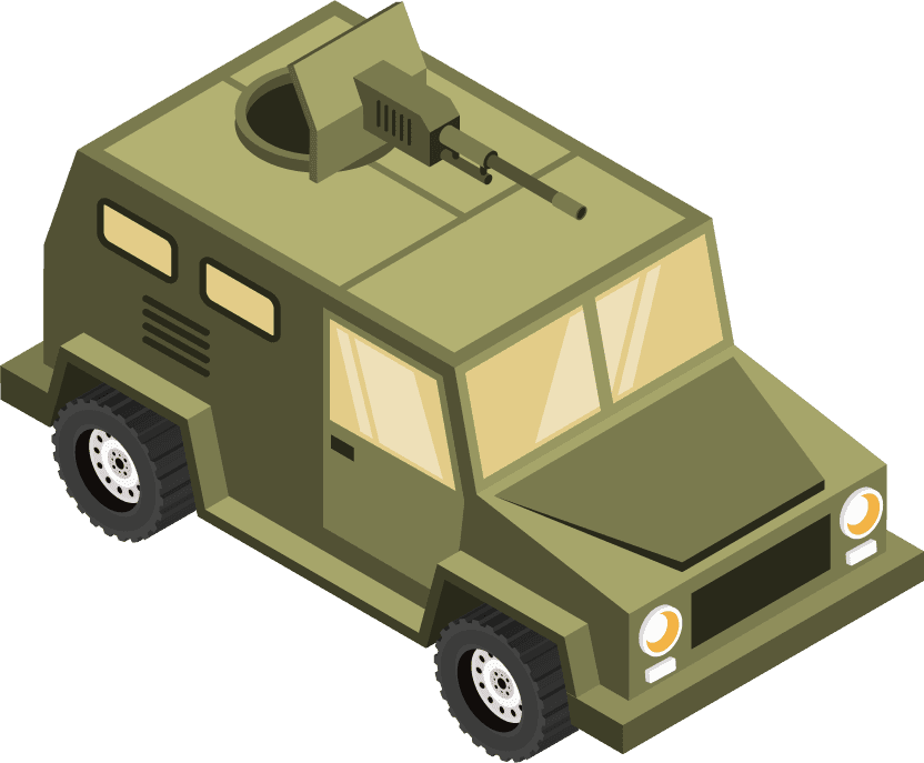 isometric military equipment and vehicle 