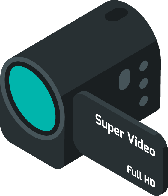 isometric photo video icons for capturing stunning HD footage effortlessly