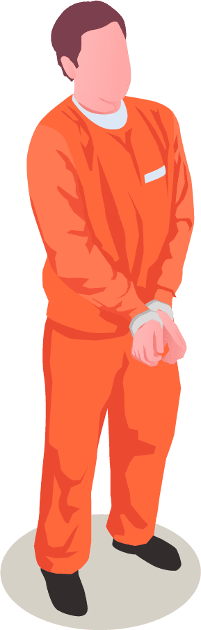 isometric standing prisoner standing inmate
