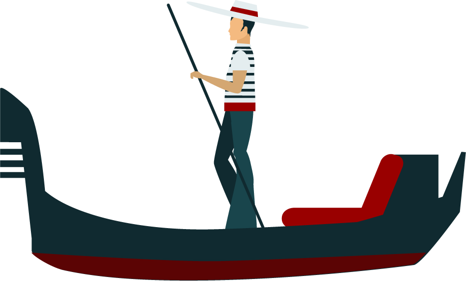 italian flat tourism and travelling elements