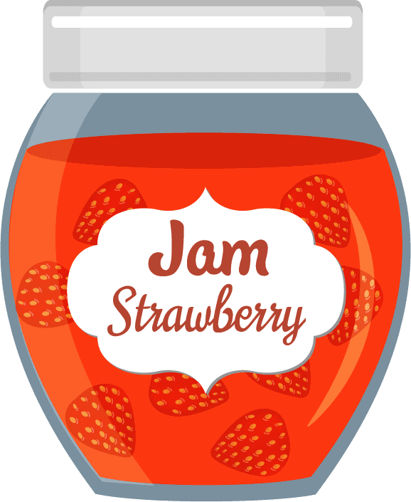 jam jar picnic elements food icons sketch colorful 