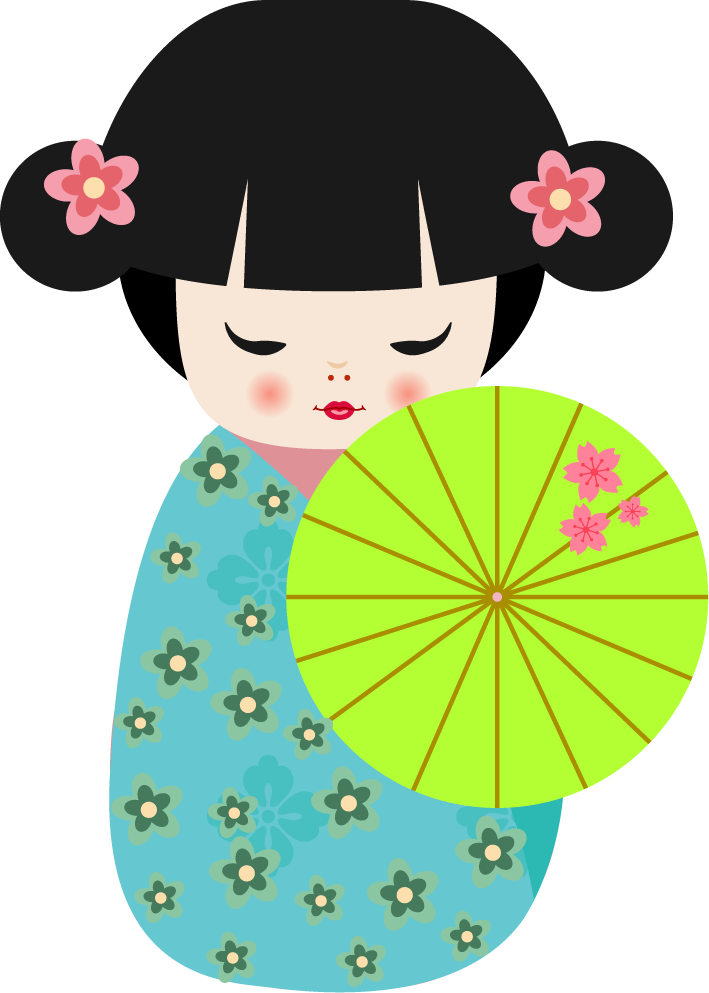 traditional japanese cultural doll with vibrant colors and floral patterns for decoration