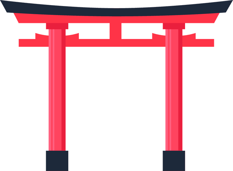 japan round gate ancient japan flat set
