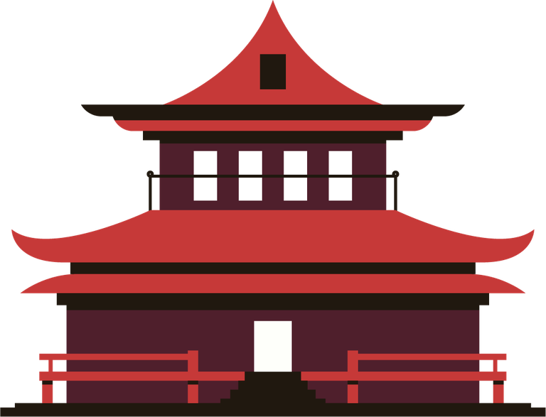 japanese temples flat illustration with traditional architecture and vibrant colors for cultural projects