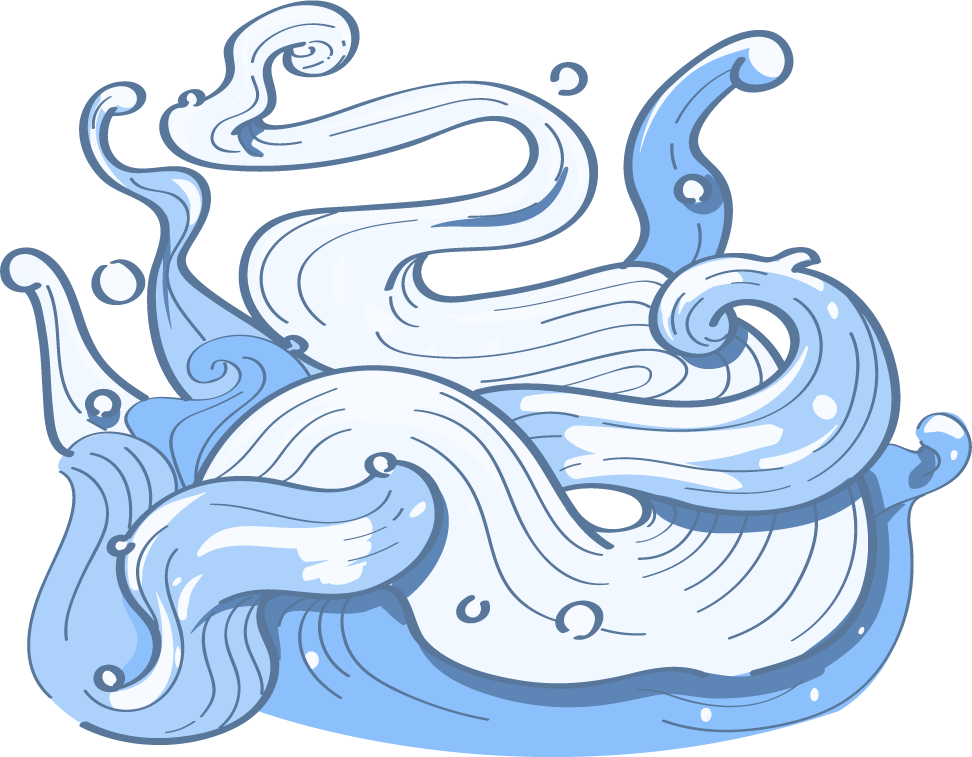 ancient blue japanese wave doodle for creative projects and soothing designs