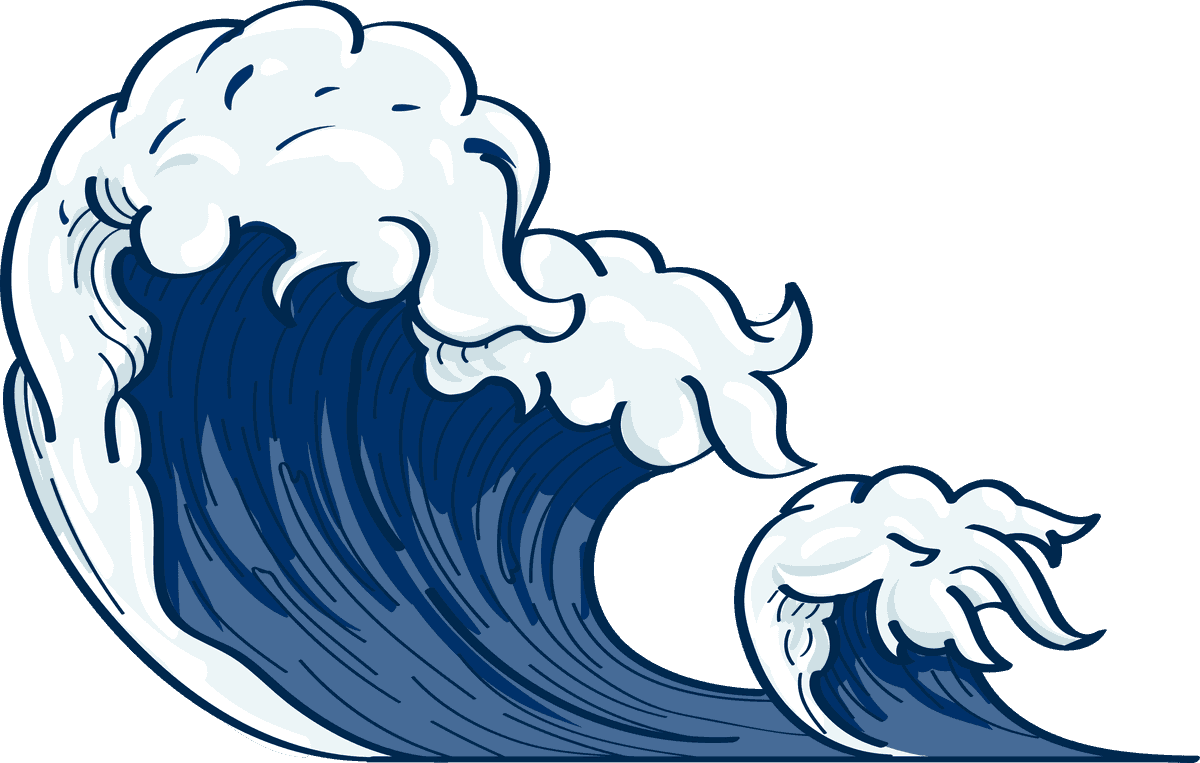 dark blue japanese wave doodle for tranquil backgrounds and serene designs