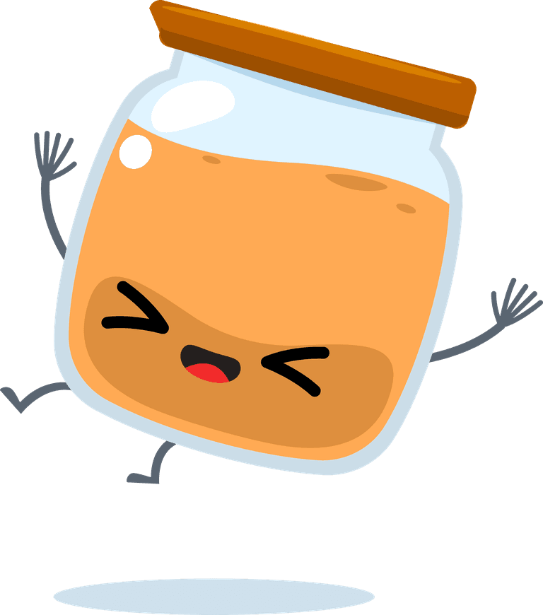 jar of jam cute cartoon images of peanut jam in different poses