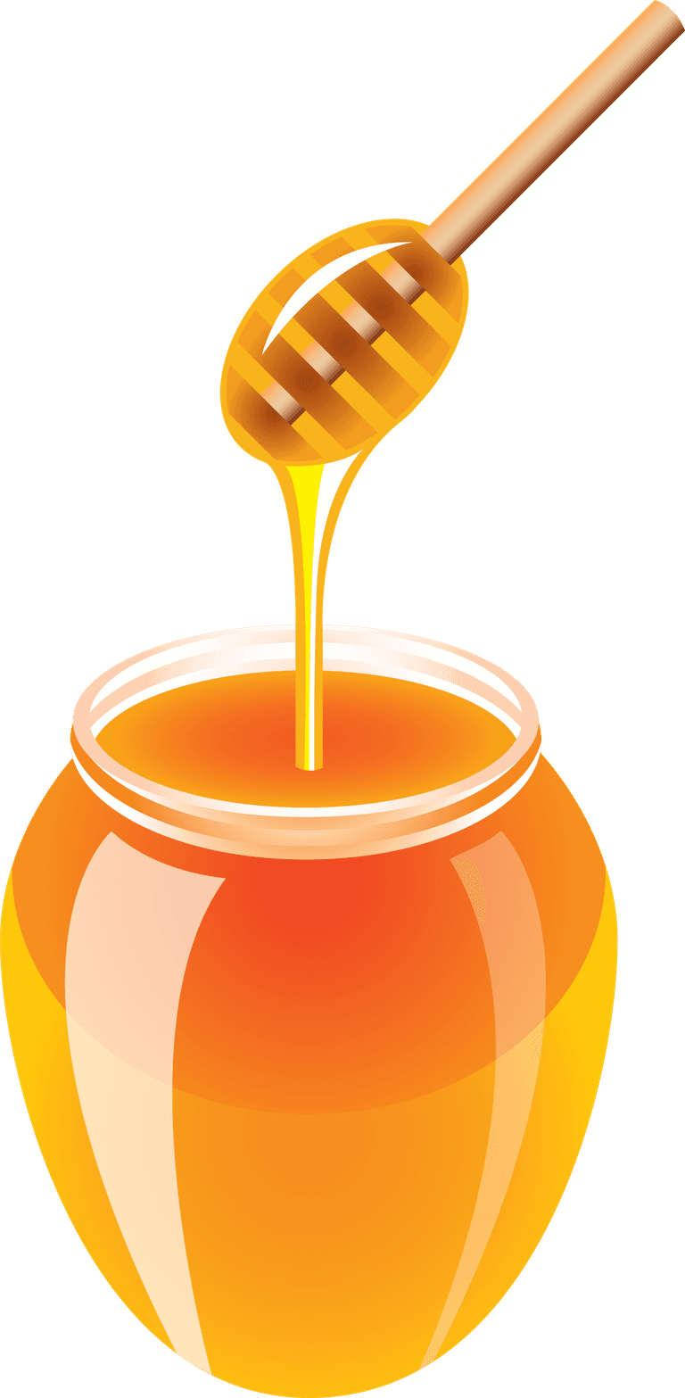 jars of honey bee honey dripping effect background vector