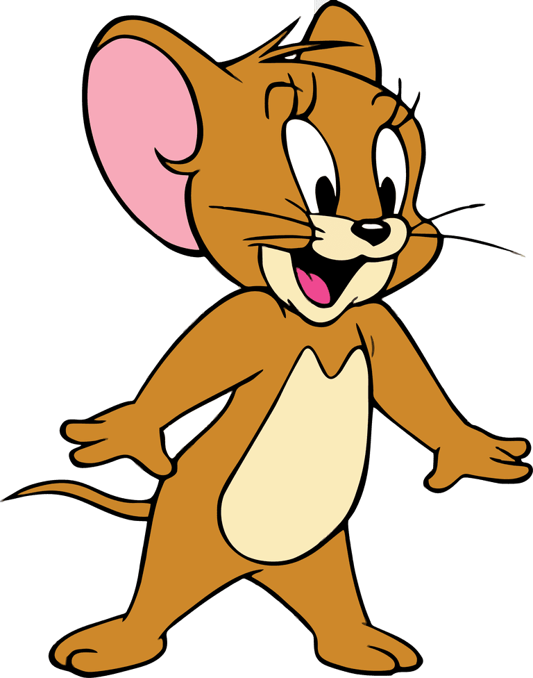 jerry mouse from tom and jerry in cheerful, cartoon style with playful expression