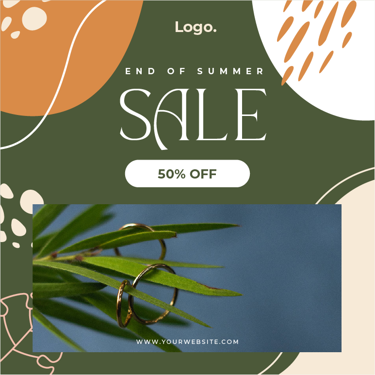 jewels sale instagram post template for showcasing summer discounts and promotions