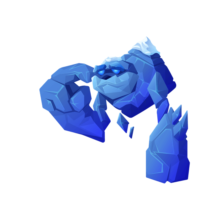 kicker ice golem character different poses