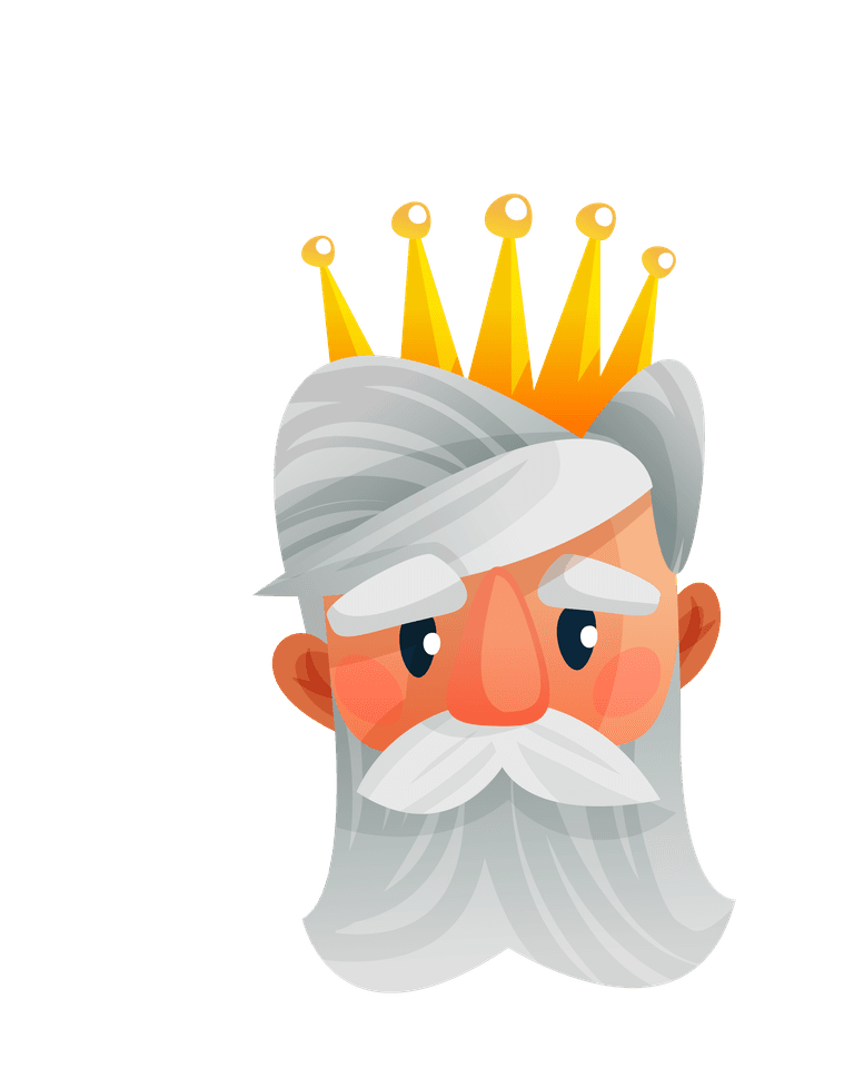 king royal characters cartoon set