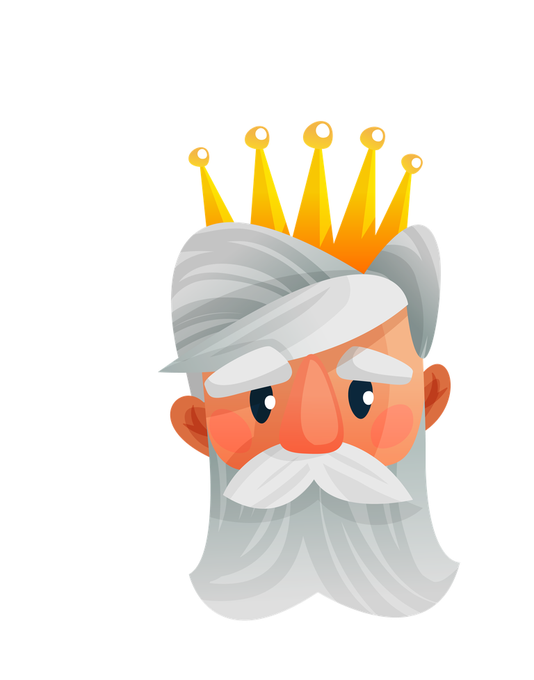 king royal characters cartoon set