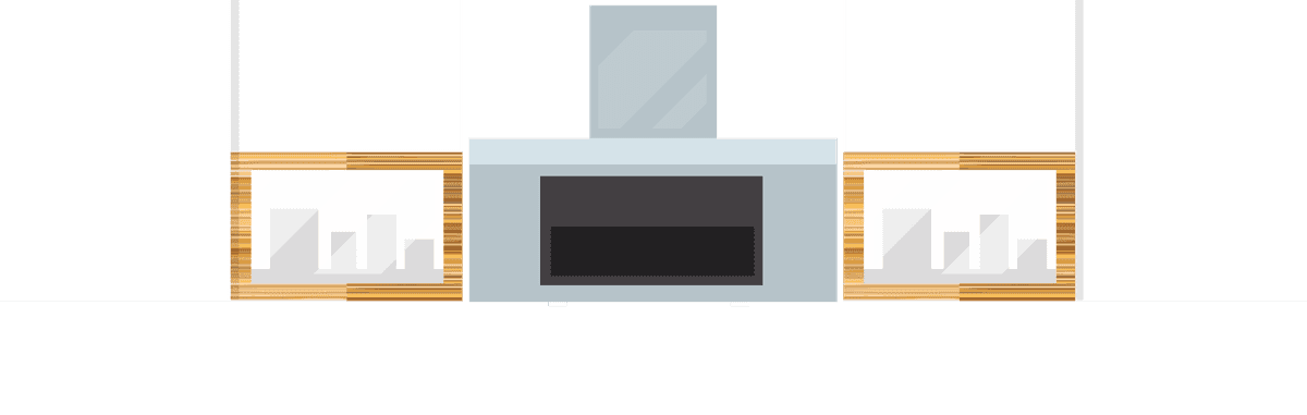 Flat kitchen interior design with home furniture