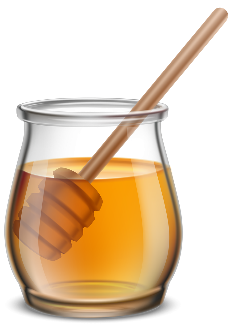kitchen herbs spices realistic set featuring honey jar and wooden dipper for culinary uses