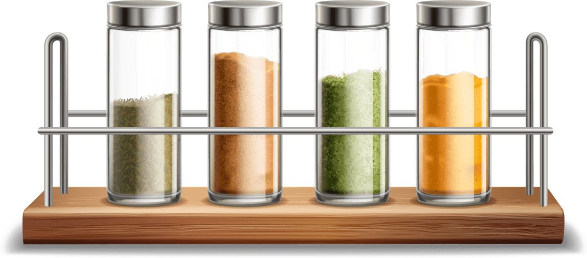 kitchen herbs spices realistic set for cooking enthusiasts and home chefs in modern kitchens