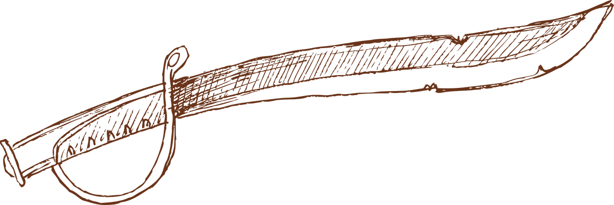 knife pirate skull line art with intricate detailing for adventurous themes and projects