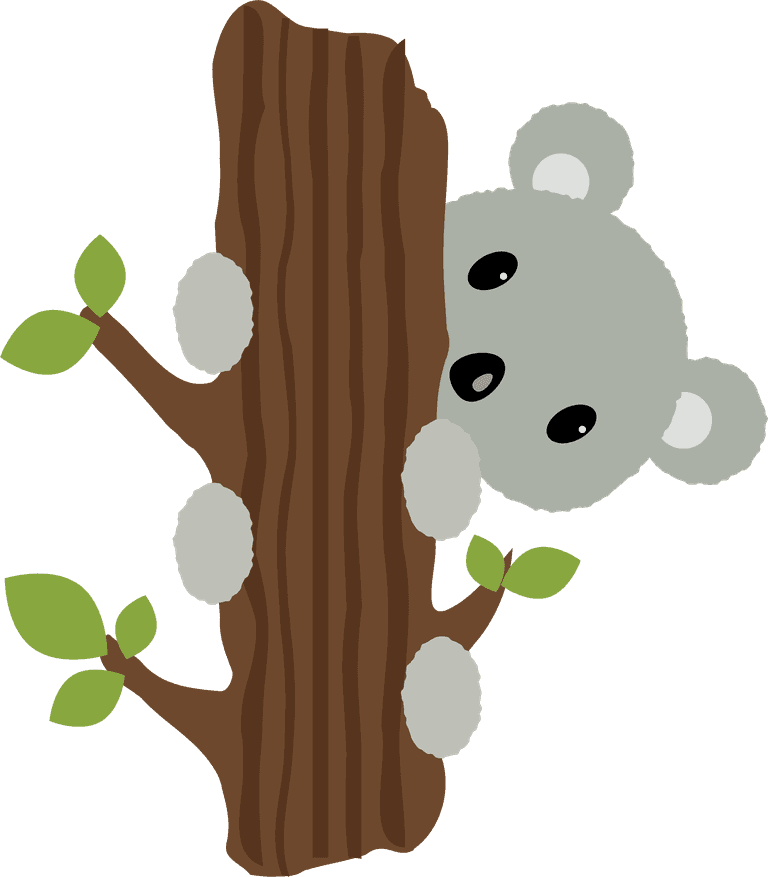 koala bear cute climbing tree icon illustrator vector