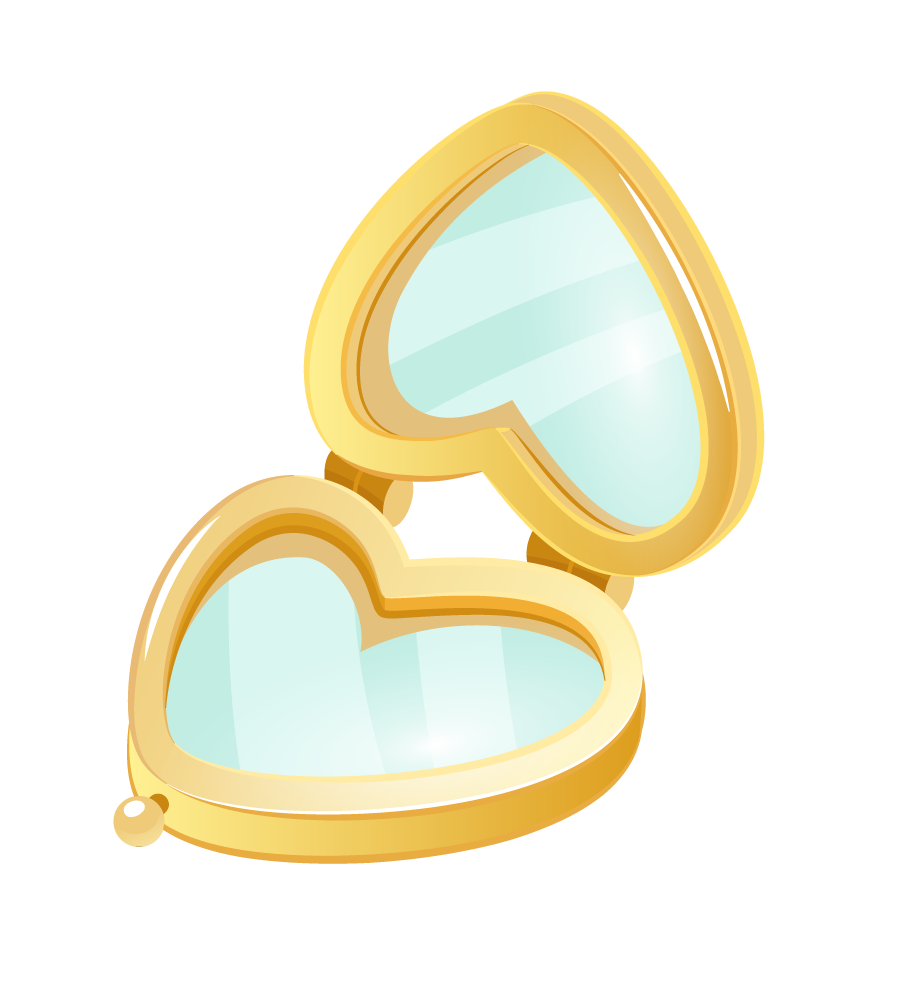 ladies cosmetics make up realistic heart-shaped compact mirror for beauty enthusiasts