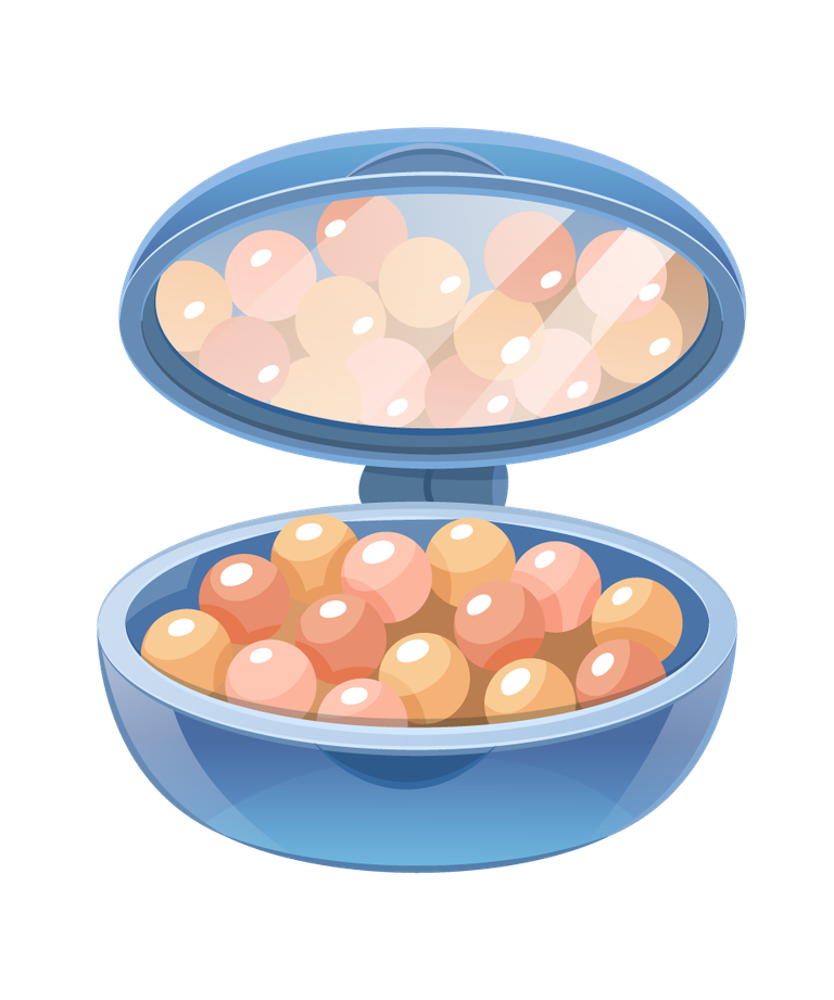 ladies cosmetics make up realistic compact with colorful shimmer pearls for everyday use