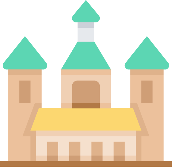 explore fascinating landmark flat color icons of a castle structure for creative projects