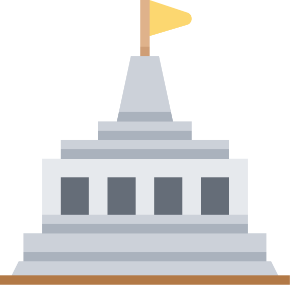 landmark flat color icons showcasing iconic buildings and structures for modern applications