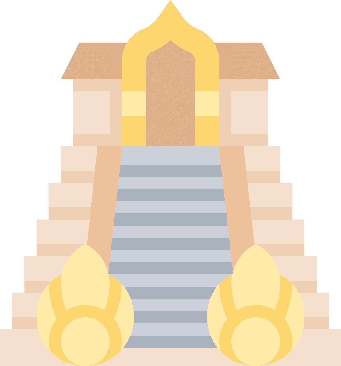 stunning landmark flat color icons showcasing beautiful temple architecture and cultural significance