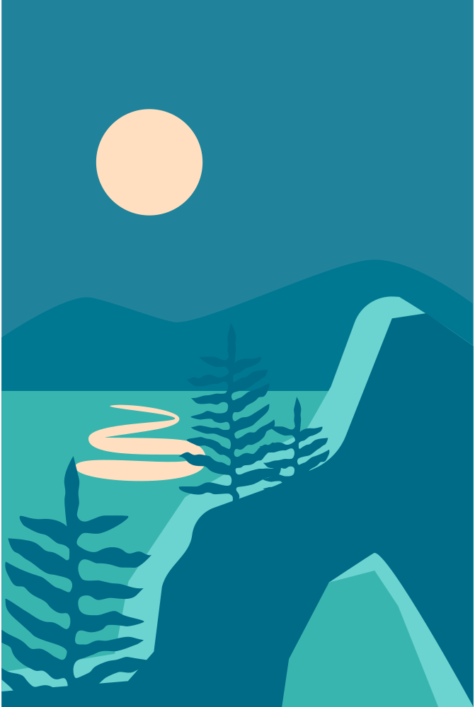 day and night minimal landscape illustration