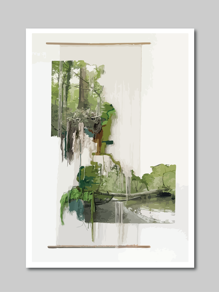 landscape nature art water color vector