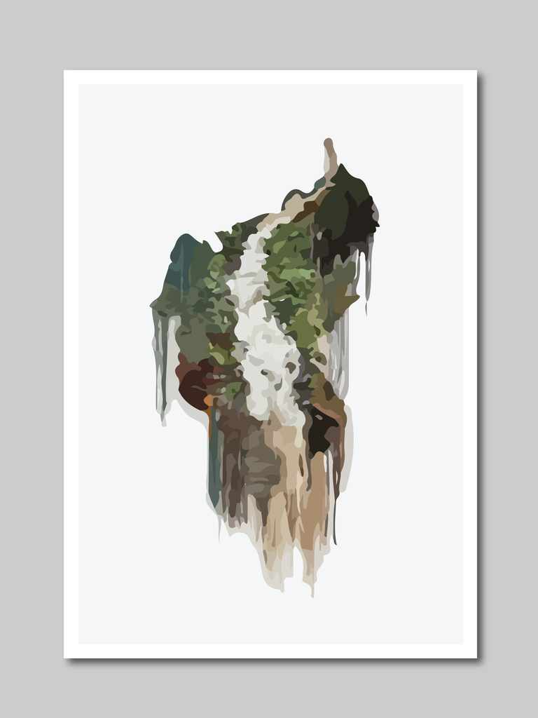 landscape nature art water color vector
