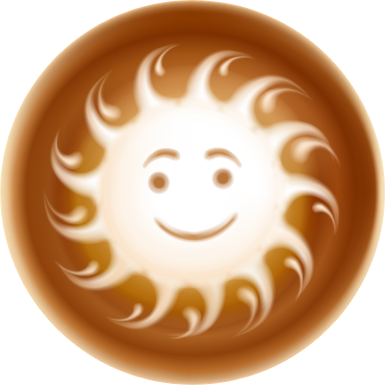 latte coffee art set featuring cheerful sun design for perfect morning drinks