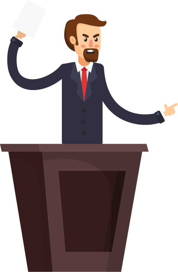 law justice orthogonal elements for presentations and legal discussions with a confident speaker