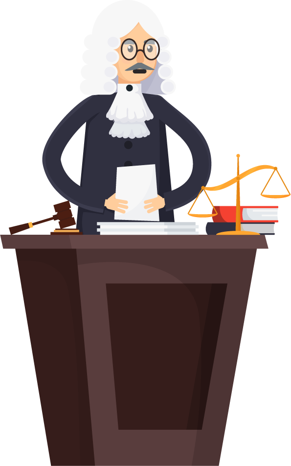 law justice orthogonal elements for courtroom illustrations and legal presentations