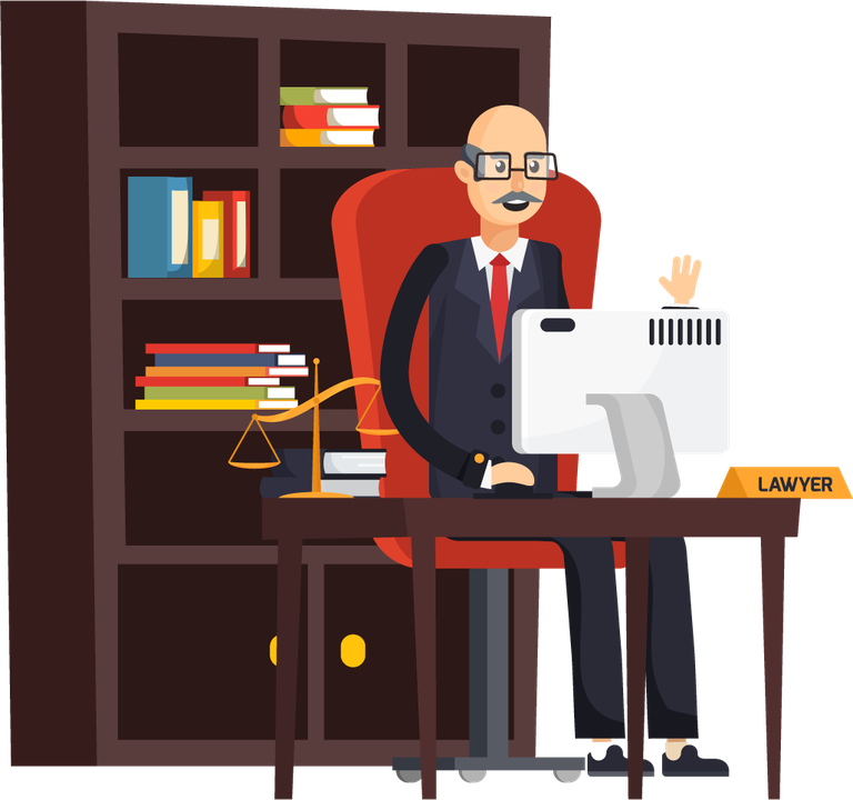 law justice orthogonal elements for a professional lawyer's office scene in a modern style