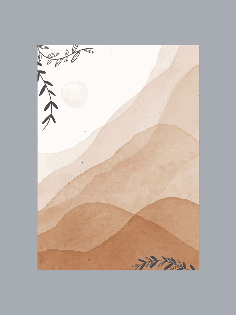 leaf abstract arrangements landscapes mountains posters terracotta blush pink ivory beige