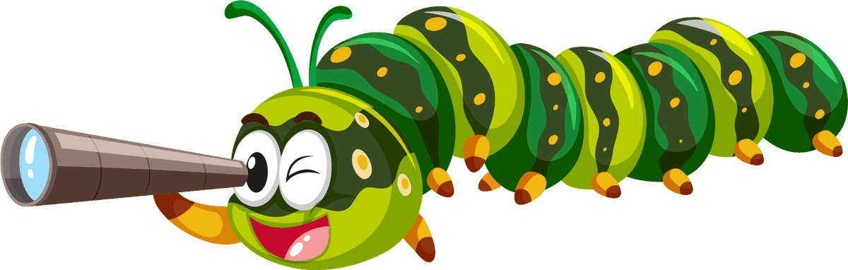 leaf eating worm set insect sticker