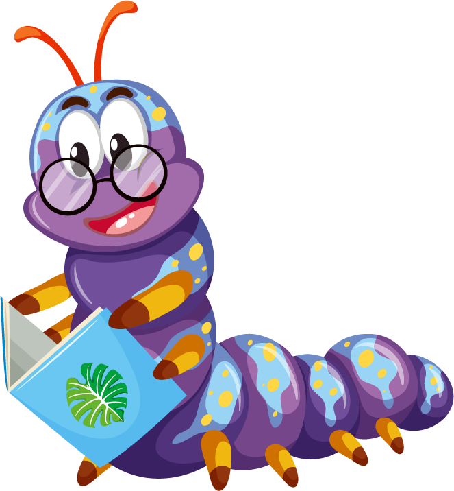 leaf eating worm set insect sticker