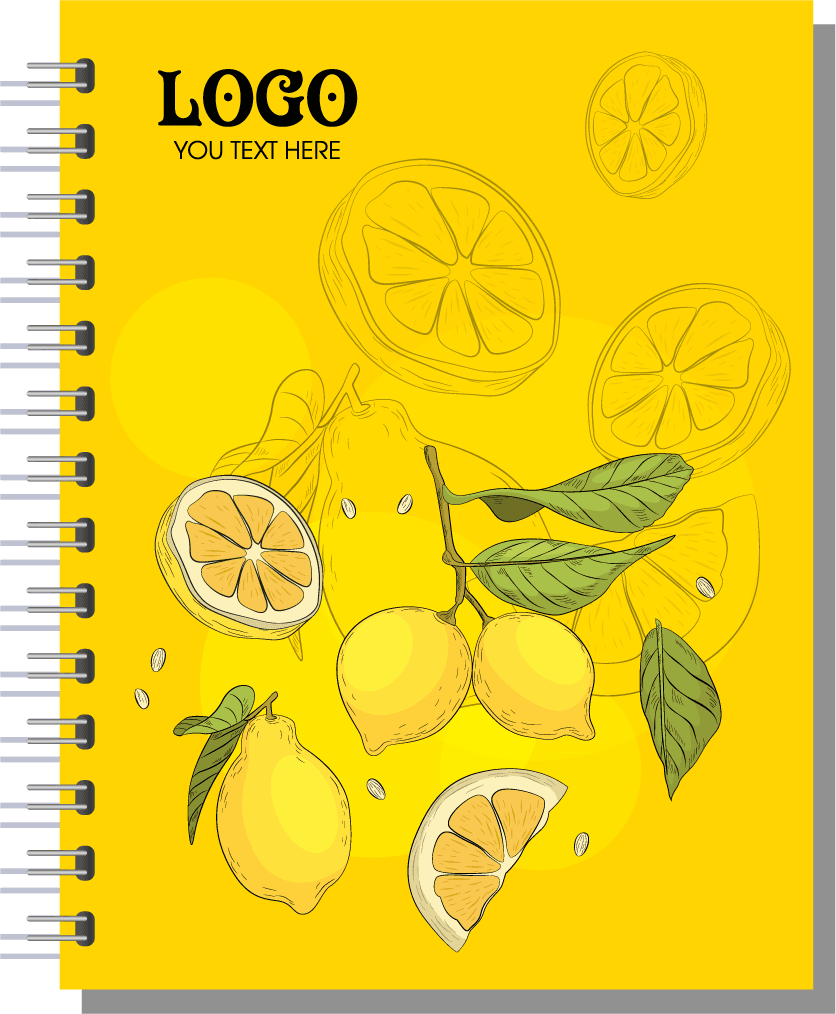 lemon branding identity sets colored vintage handdrawn decor