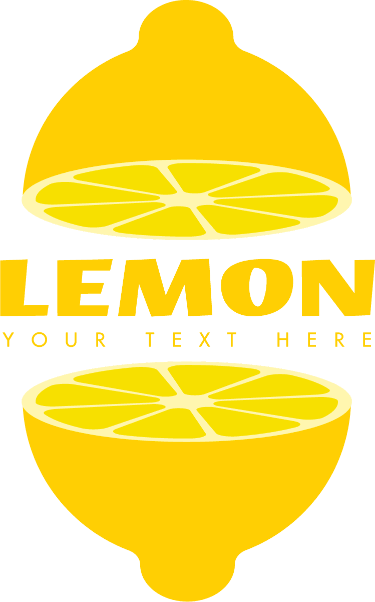 lemon logotypes various colored shapes isolation