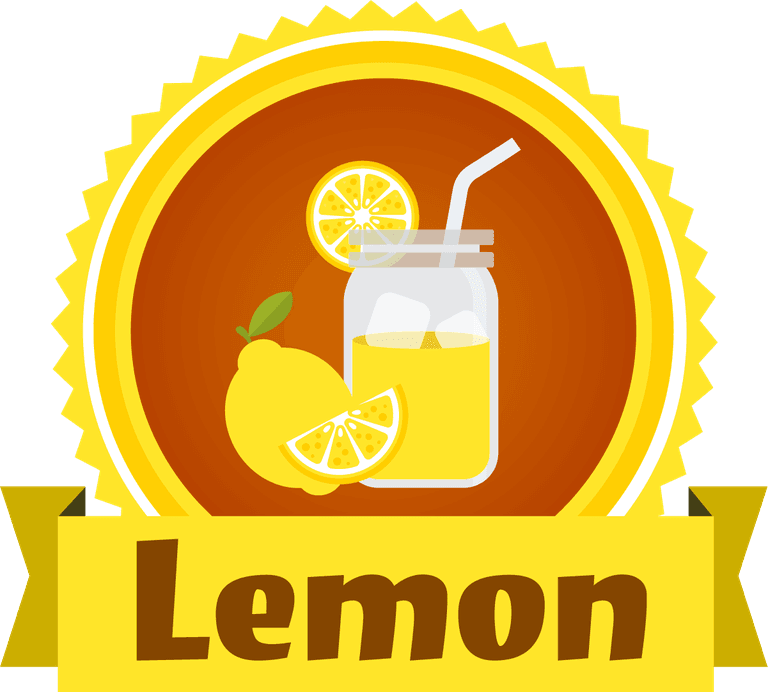 lemon logotypes various colored shapes isolation