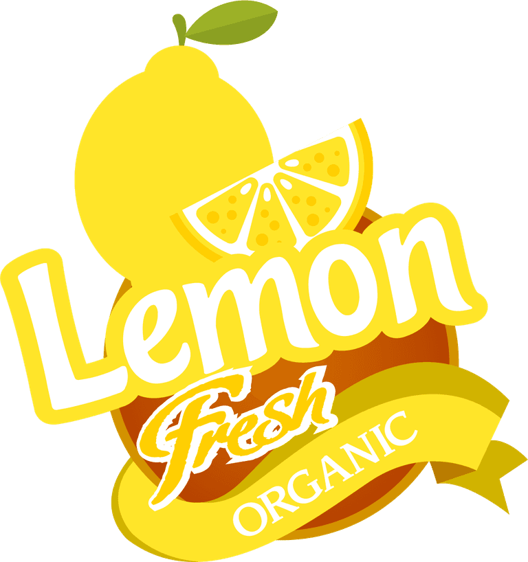 lemon logotypes various colored shapes isolation